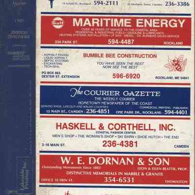 Rockland, Maine City Directory, 1987, Johnson Directories