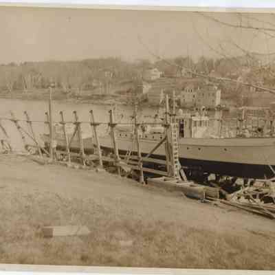 2 vessels on the ways at Camden shipyard