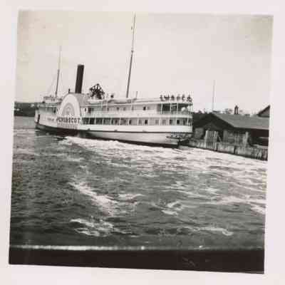Steamship Penobscot at the Eastern Steamship wharf in Camden.
