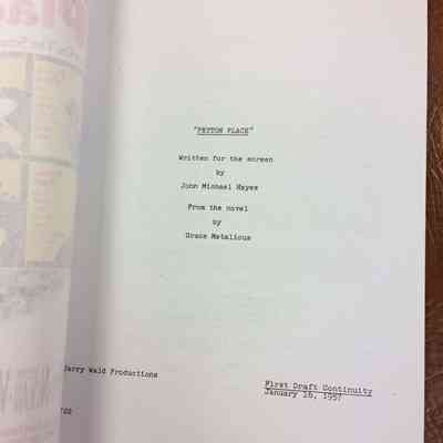 Peyton Place script, partial