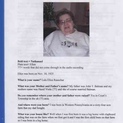 Oral history of Lula Rauchsur