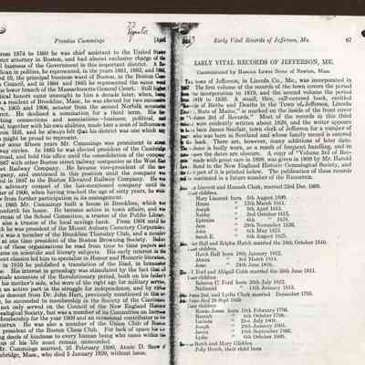 Early Vital Records of Jefferson, Maine