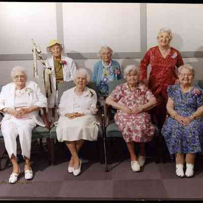 Gladys Fernald Young (top left) with friends circa 2006: Origformat: Print-Photographic