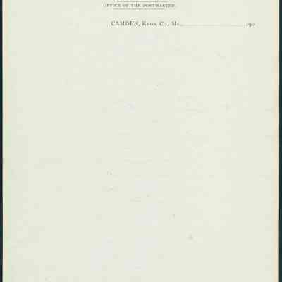 Camden Post Office Letterhead