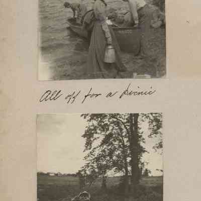 2 photos; "All off for a picnic"; "One of our chosen spots."