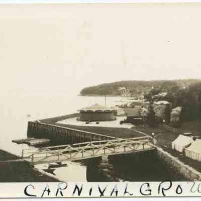 carnival grounds on Rockport harbor August 1936: Copyright: None; Origformat: Print-Photographic