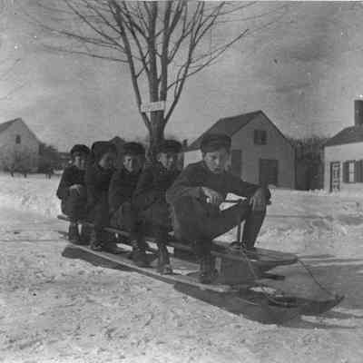 Boys On Sled 1902 Copy
