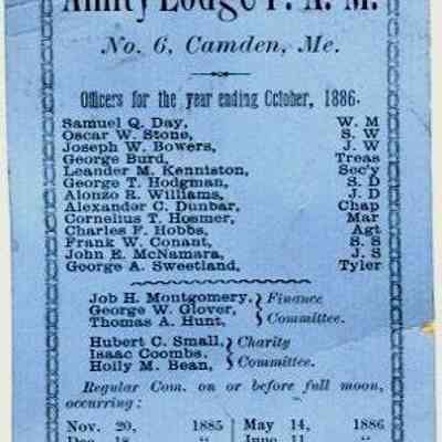 Amity Lodge F. A. M. - No. 6, Camden, Me.
