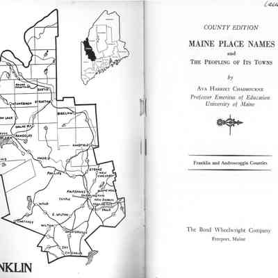 County Edition Maine Place Names and the Peopling of Its Towns