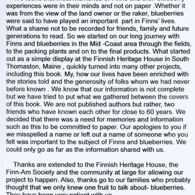 Maine Finns...Introduction