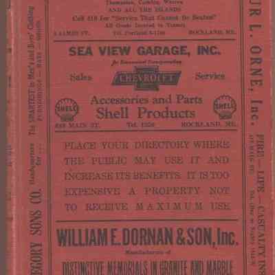 Manning's Rockland, Camden, Rockport, Thomaston, South Thomaston, and St. George, Maine Directory For Year Beginning September 1940.