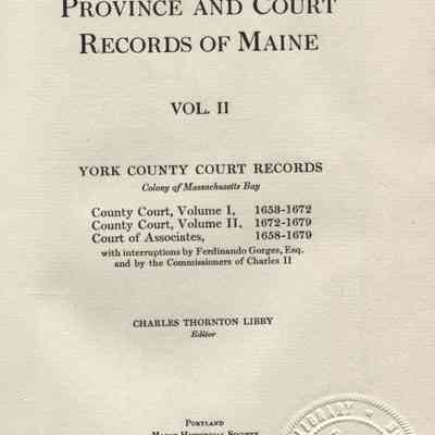 Province and Court Records of Maine, Vol. 2