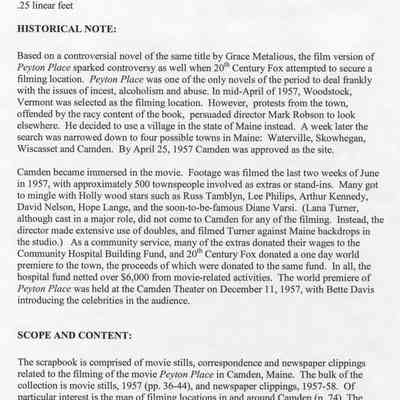 Peyton Place scrapbook finding aid