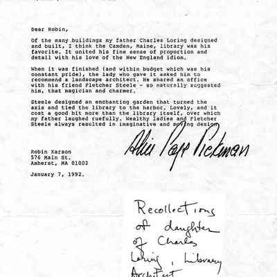 Camden Library - Pickman Letter