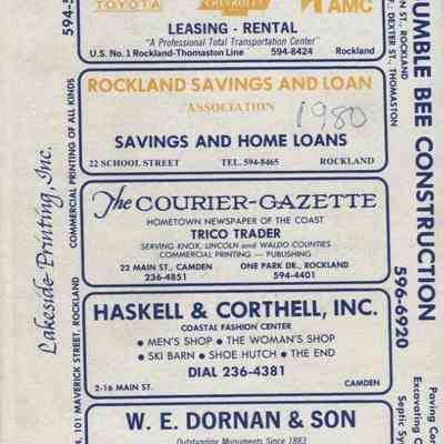 Manning's Rockland, Camden, Rockport and Thomaston (Knox County, Maine) Directory, 1980