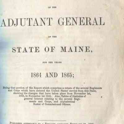 Report of the Adjutant General of the State of Maine