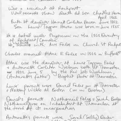 Carlton / Haven/ Fales/ Washburn Collection