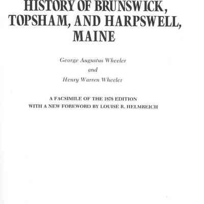 History of Brunswick, Topsham and Harpswell, Maine