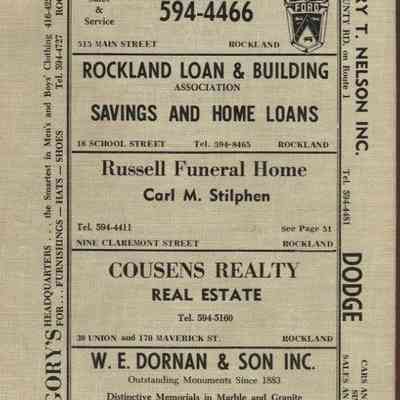 Manning's Rockland, Camden, Rockport, and Thomaston (Knox County, Maine) Directory, 1967