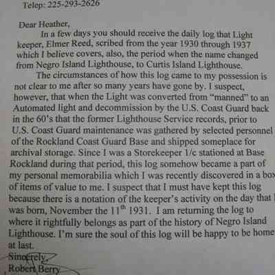 Journal of Light Station Lighthouse Service