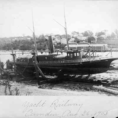 Marine railway at the Camden shipyard in 1903.