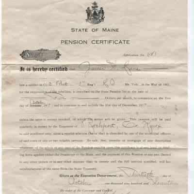 State of Maine Pension Certificate #681
