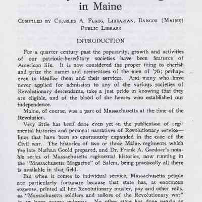 An Alphabetical Index of Revolutionary Pensioners Living in Maine