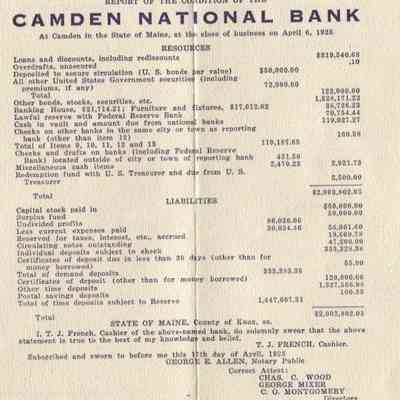 Camden National Bank brochure 1925: Origformat: Artifact