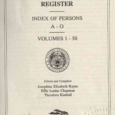 The New England Historical and Genealogical Register