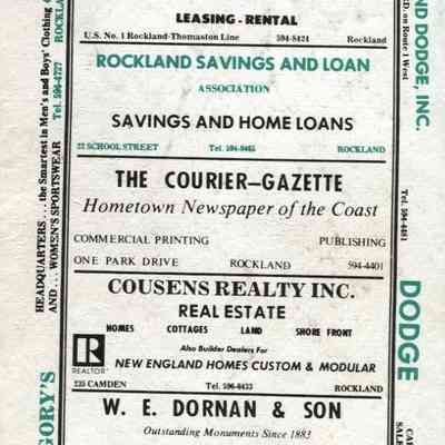 Manning's Rockland, Camden, Rockport and Thomaston (Knox County, Maine) Directory, 1977