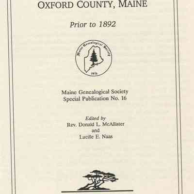 Marriage Returns of Oxford County, Maine