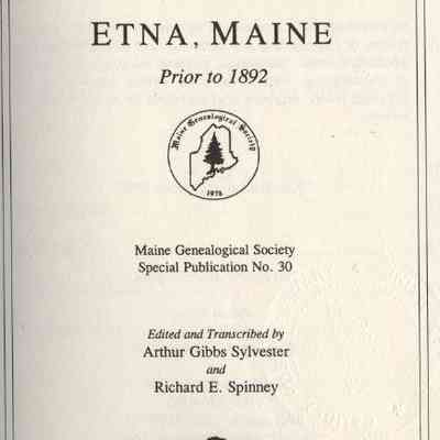Vital Records of Etna, Maine prior to 1892