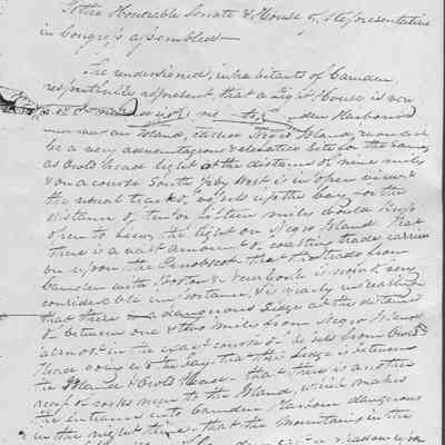 Petition to US Congress for Lighthouse