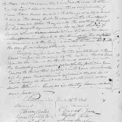 Photocopy of pg 2 of 1832 petition to Congress for lighthouse at Negro Is.