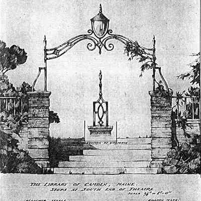 The Library at Camden, Maine - Steps at South End of Theatre