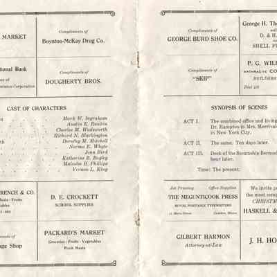 Theatre program for 1938 CHS class play: Origformat: Artifact; Resolution: 150