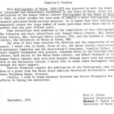 bibliography of Maine