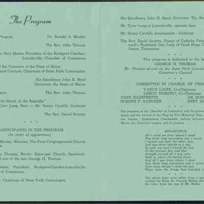 Mt. Battie Dedication Program