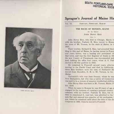 Sprague's Journal of Maine History