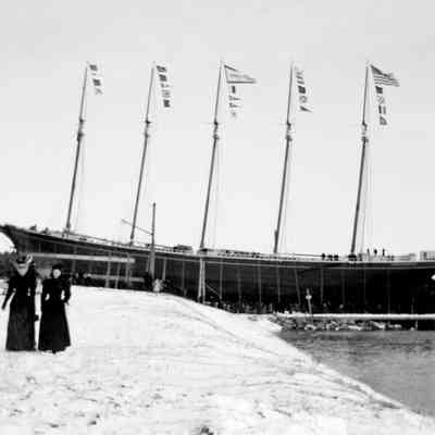 Launching of the schooner "John B. Prescott"