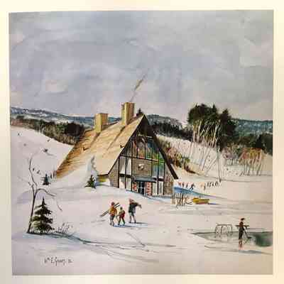 Print of Snow Bowl Lodge 1973