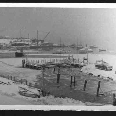 View across Camden Harbor from Willey's Wharf and Sharp's Wharf