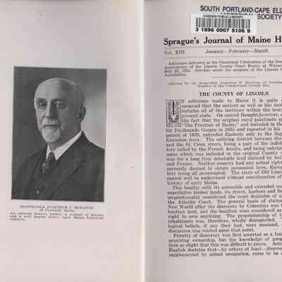 Sprague's Journal of Maine History