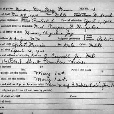 Logbook of Moody Maternity Home 1930-1942