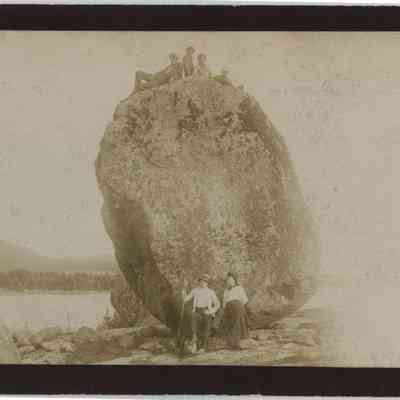 Balance Rock at Megunticook Lake in 1889: Origsize: 8.5" x 5.5"; Origformat: Print-Photographic