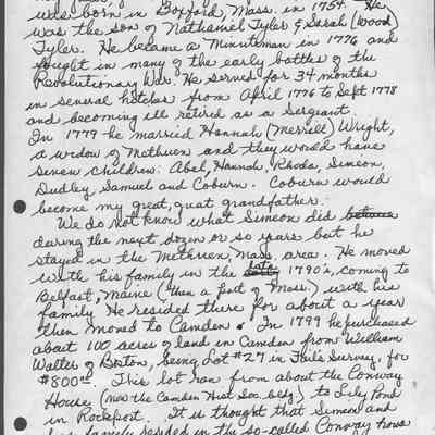 Genealogy of Simeon Tyler