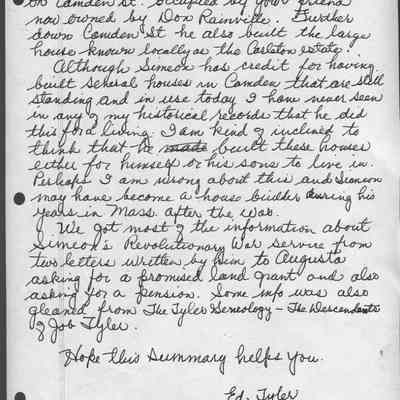 Simeon Tyler genealogy