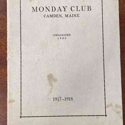Monday Club Program 1917-1918