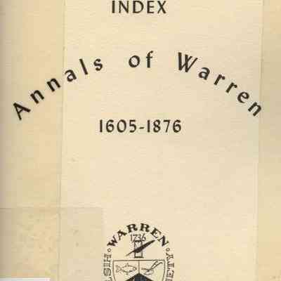 Index to Annals of Warren 1605-1876