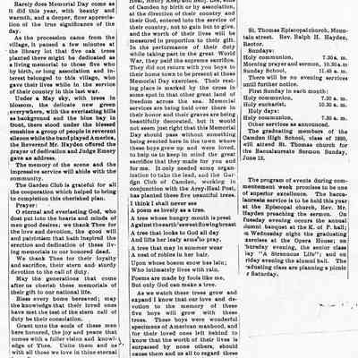 Dedication of Memorial Trees